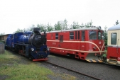 Křižování v Liptani s lokomotivami U57.001 a 705 913 Českých drah