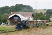 Parní vlak SZD ve stanici Bohušov, 10.8.2013