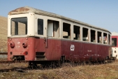 Poslední chvíle vozu Balm/ú 669 (Btu 908) při jeho šrotaci v Třemešné ve Slezsku v březnu 2012