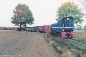 Faur ve svém původním působišti. CK-Lyd2-01 s vlakem cukrové řepy z Małej Wsi do cukrovaru Kruszwica v listopadu 1999.